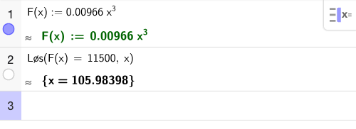 GeoGebra CAS løsning for oppgave 2-1b