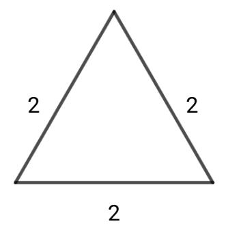 Likesidet trekant med sidelengder 2