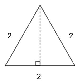 Likesidet trekant med sidelengder 2