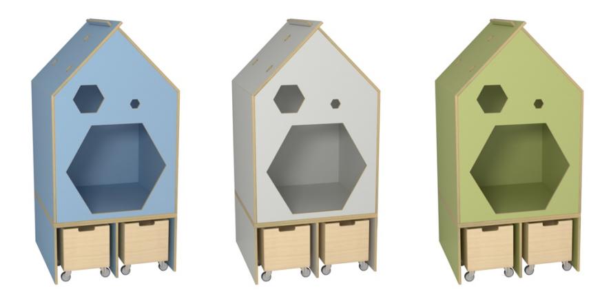 Tre lesehuler i ulike farger