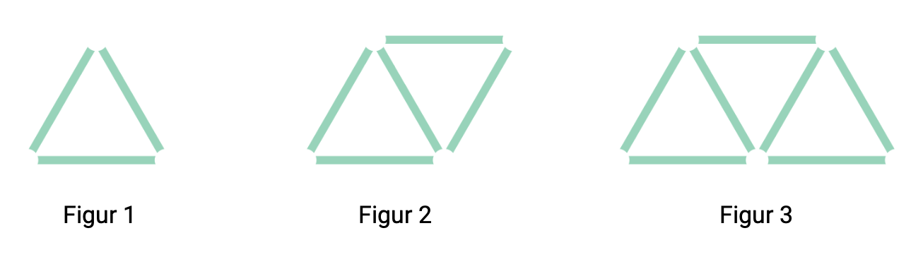 Tre figurer med trekanter